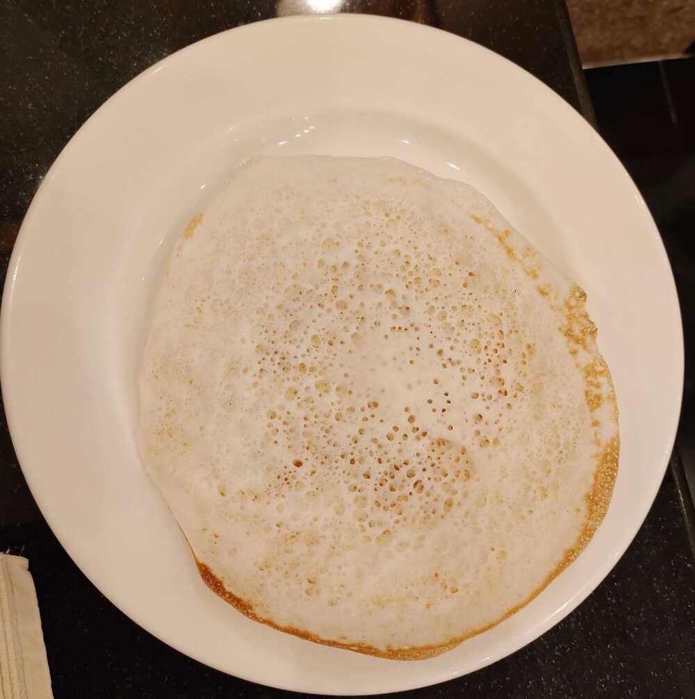 Appam, Kerala Palappam or Hoppers is a delightful pancake.