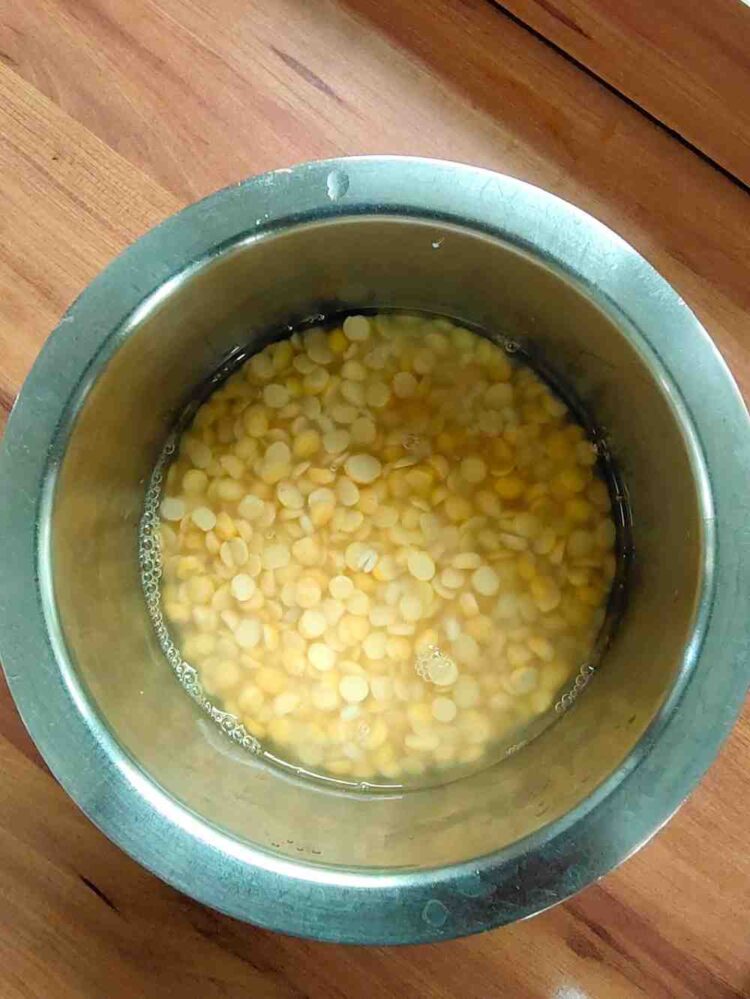 Soak the dals in water for at least 4 hours