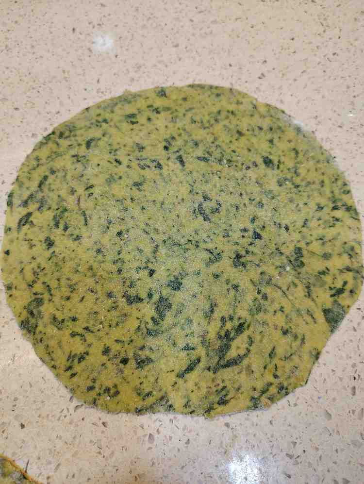 Methi Paratha Rolled Rolled Methi Paratha ready for cooking