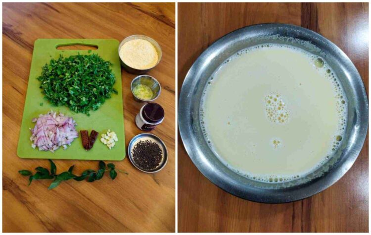 Ingredients list for methi pithla with besan paste
