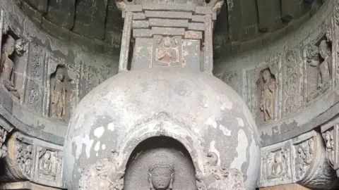Ajanta Cave 19 Stupa Buddha