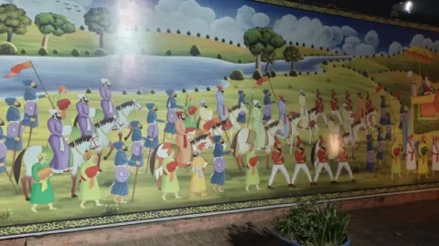 Sikh heritage mural at Gobindgarh Fort, Amritsar
