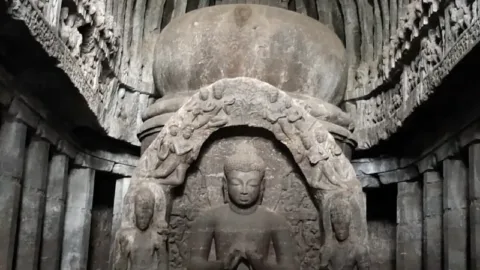 Seated Buddha in Cave 10, Vishvakarma, Ellora