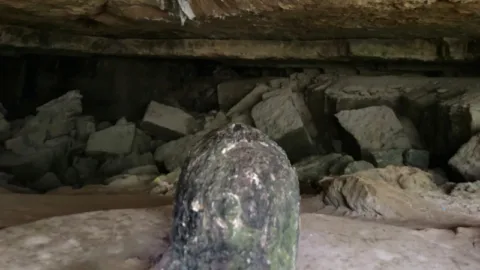 Stalagmite revered as a Shivling in Mawjymbuin Cave